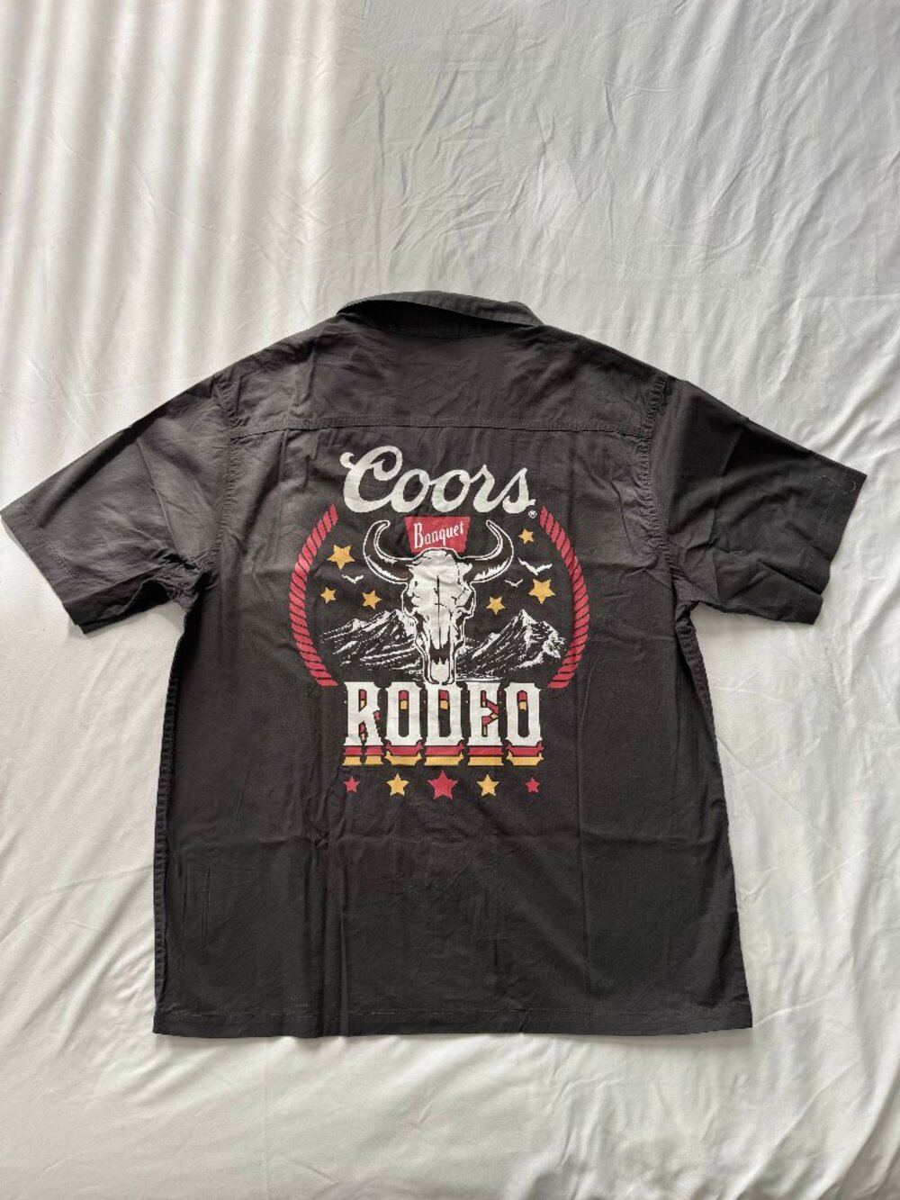 Coors Banquet Embroidered Button Up Shirt | Olive Gray | Size M